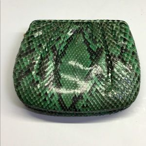 Judith Leiber Green Python Clutch